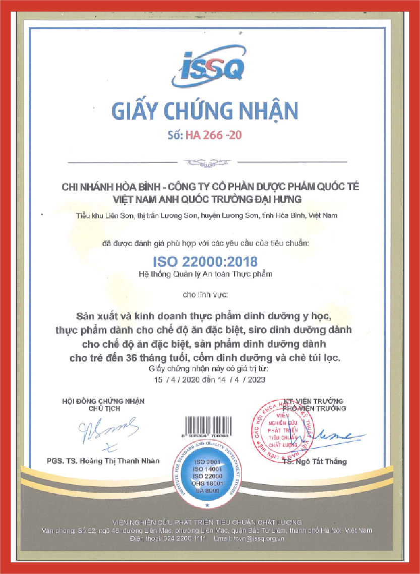 Chứng nhận 1